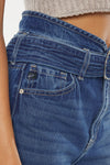 Kaas Ultra High Rise Belted Paperbag Straight Leg Jeans - Official Kancan USA