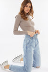 Ilena Ultra High Rise Belted Paperbag Mom Jeans - Official Kancan USA