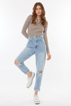 Ilena Ultra High Rise Belted Paperbag Mom Jeans - Official Kancan USA