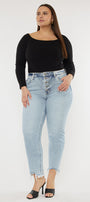 Mapel High Rise Slim Straight Jeans (Plus Size) - Official Kancan USA
