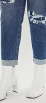 Jayleen Mid Rise Slim Boyfriend Jeans (Plus Size) - Official Kancan USA
