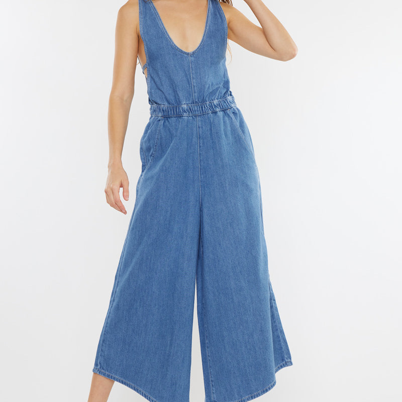 Sandria Cropped Wide Leg Overalls - Official Kancan USA