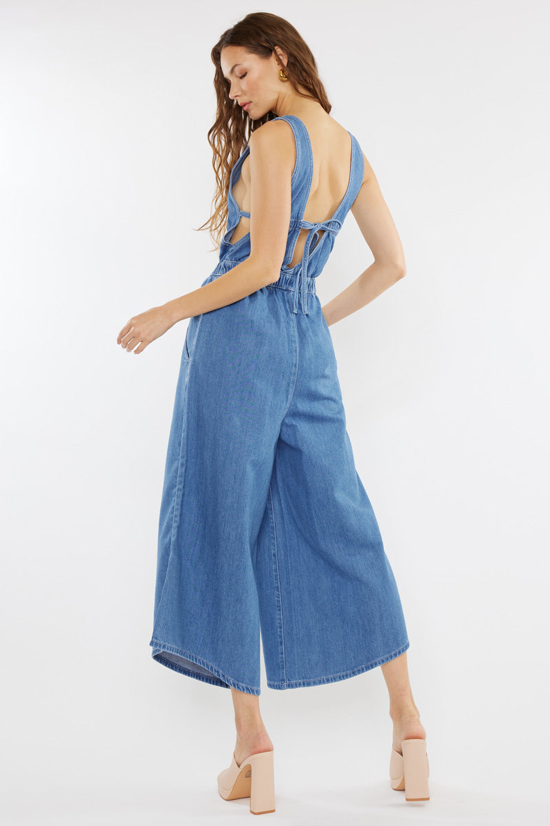 Sandria Cropped Wide Leg Overalls | Kancan USA