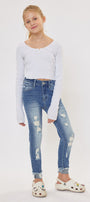 Cole High Rise Ankle Skinny Kid Jeans - Official Kancan USA