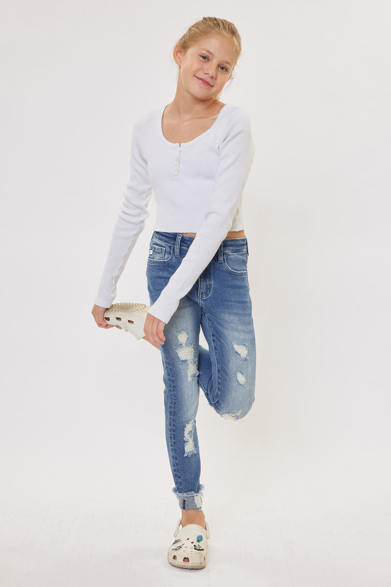 Cole High Rise Ankle Skinny Kid Jeans - Official Kancan USA