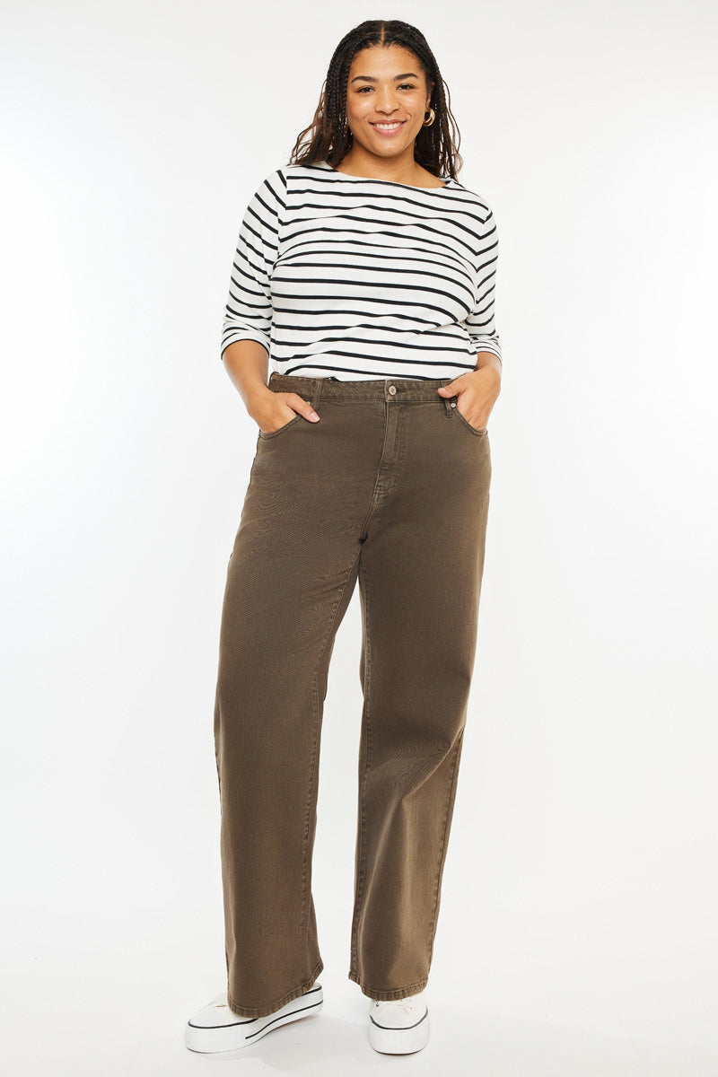 Shreya High Rise Wide Leg Jeans (Plus Size) - Official Kancan USA