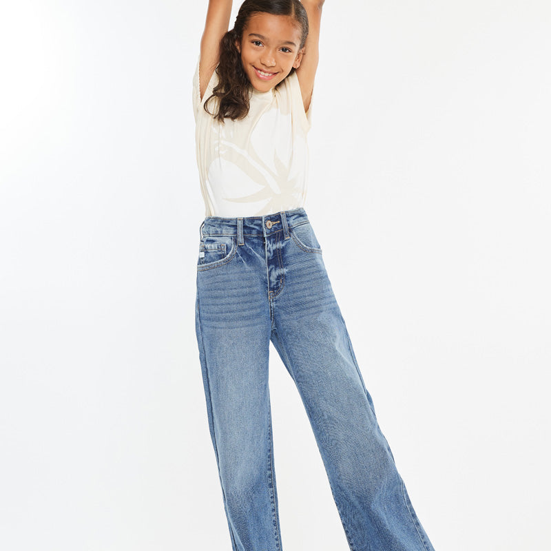 Kitty  High Rise Mini Straight Leg Kid Jeans - Official Kancan USA