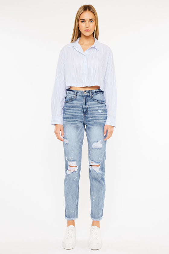 Oceane High Rise Slim Straight Jeans - Official Kancan USA