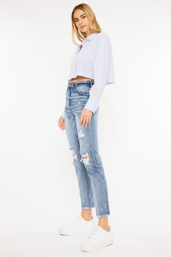 Oceane High Rise Slim Straight Jeans - Official Kancan USA