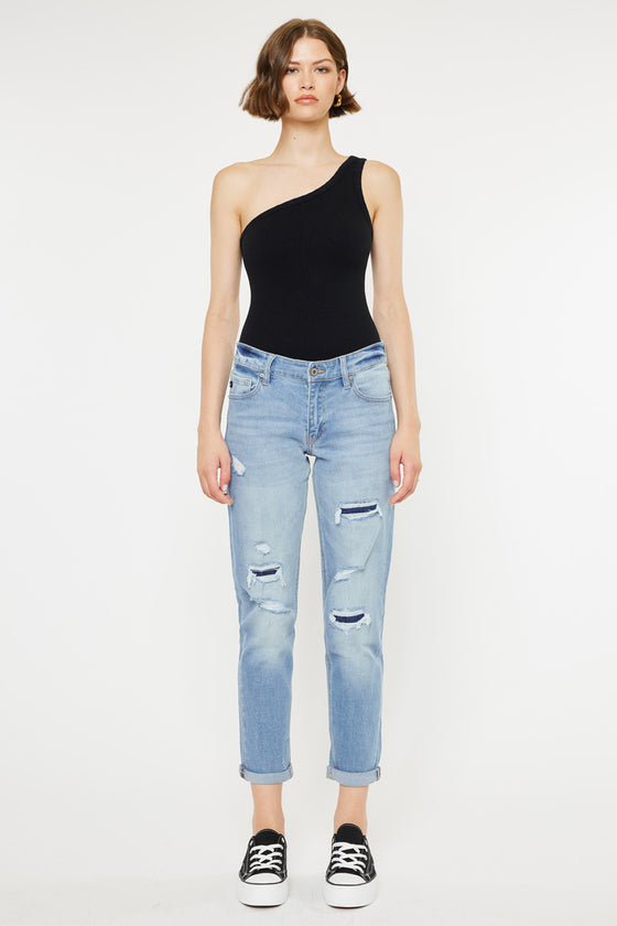 Luxanna Mid Rise Slim Boyfriend Jeans - Official Kancan USA