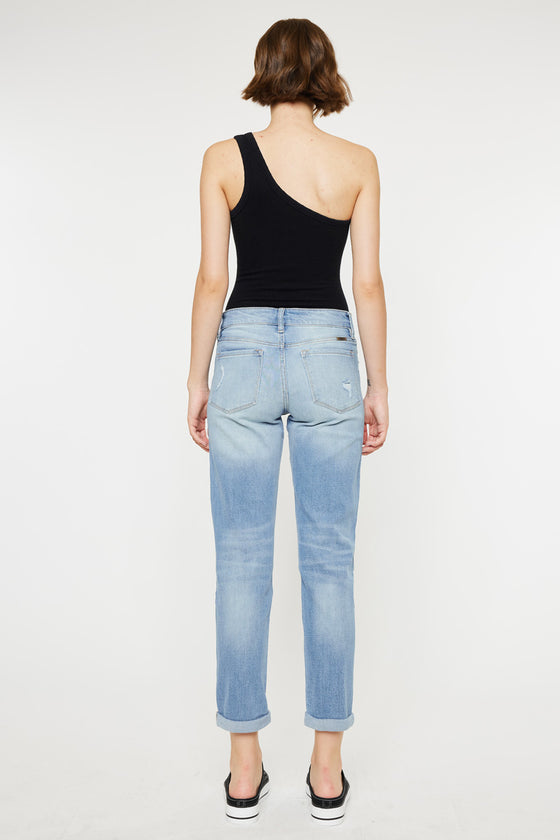 Luxanna Mid Rise Slim Boyfriend Jeans - Official Kancan USA