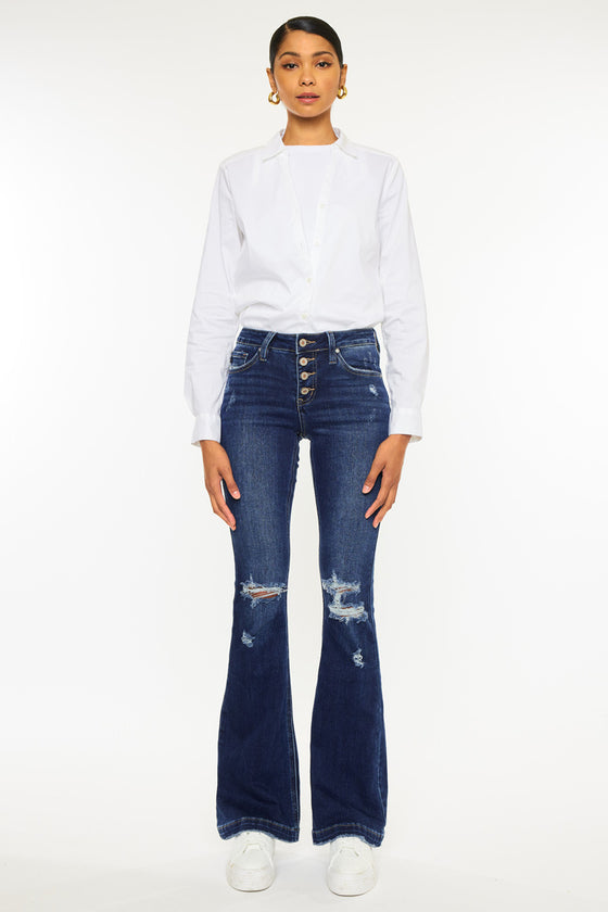 Harlowe Mid Rise Flare Jeans - Official Kancan USA