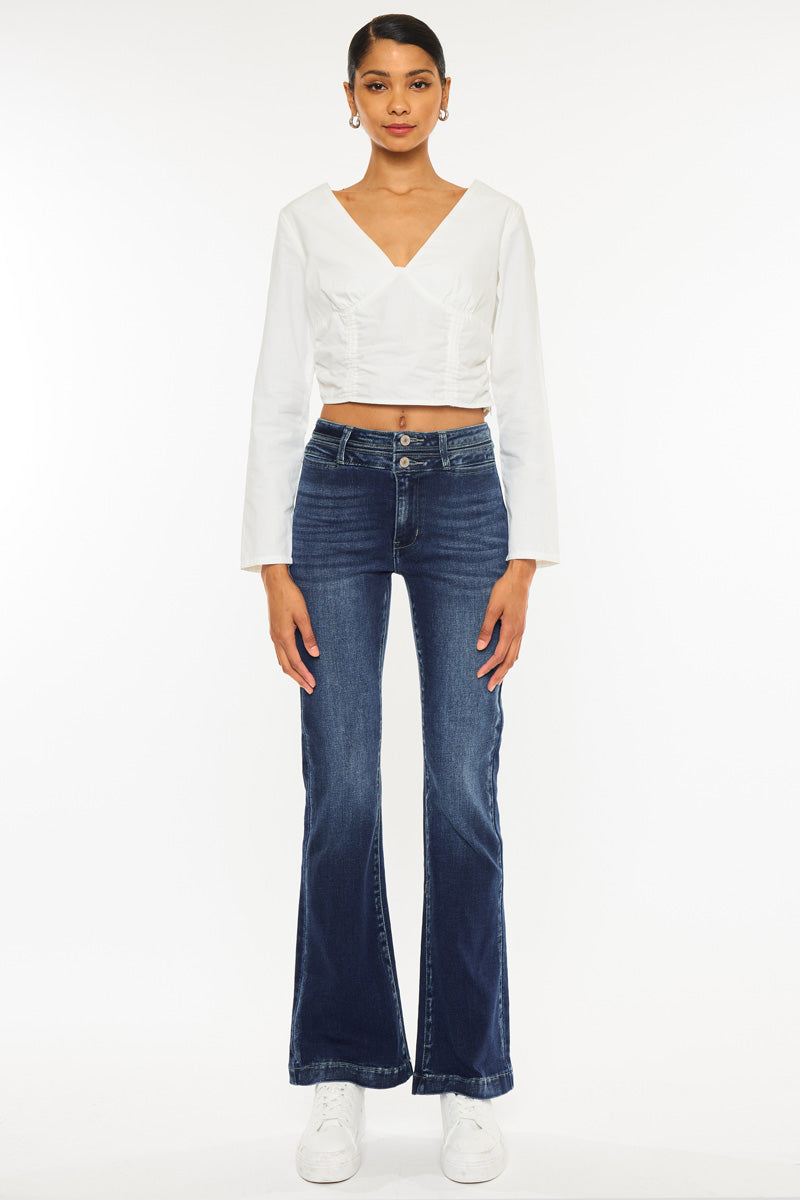 Caroline High Rise Flare Jeans - Official Kancan USA