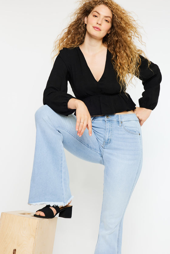 Annika High Rise Flare Jeans - Curvy - Official Kancan USA