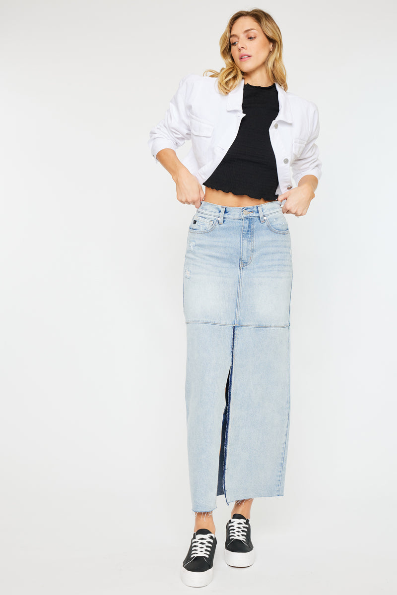 Kancan white denim skirt cheap