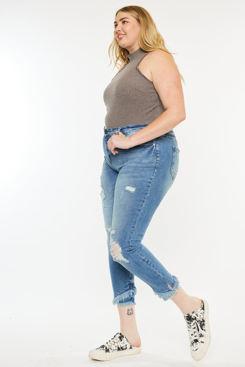 Gina Mid Rise Ankle Skinny Jeans (Plus Size) - Official Kancan USA