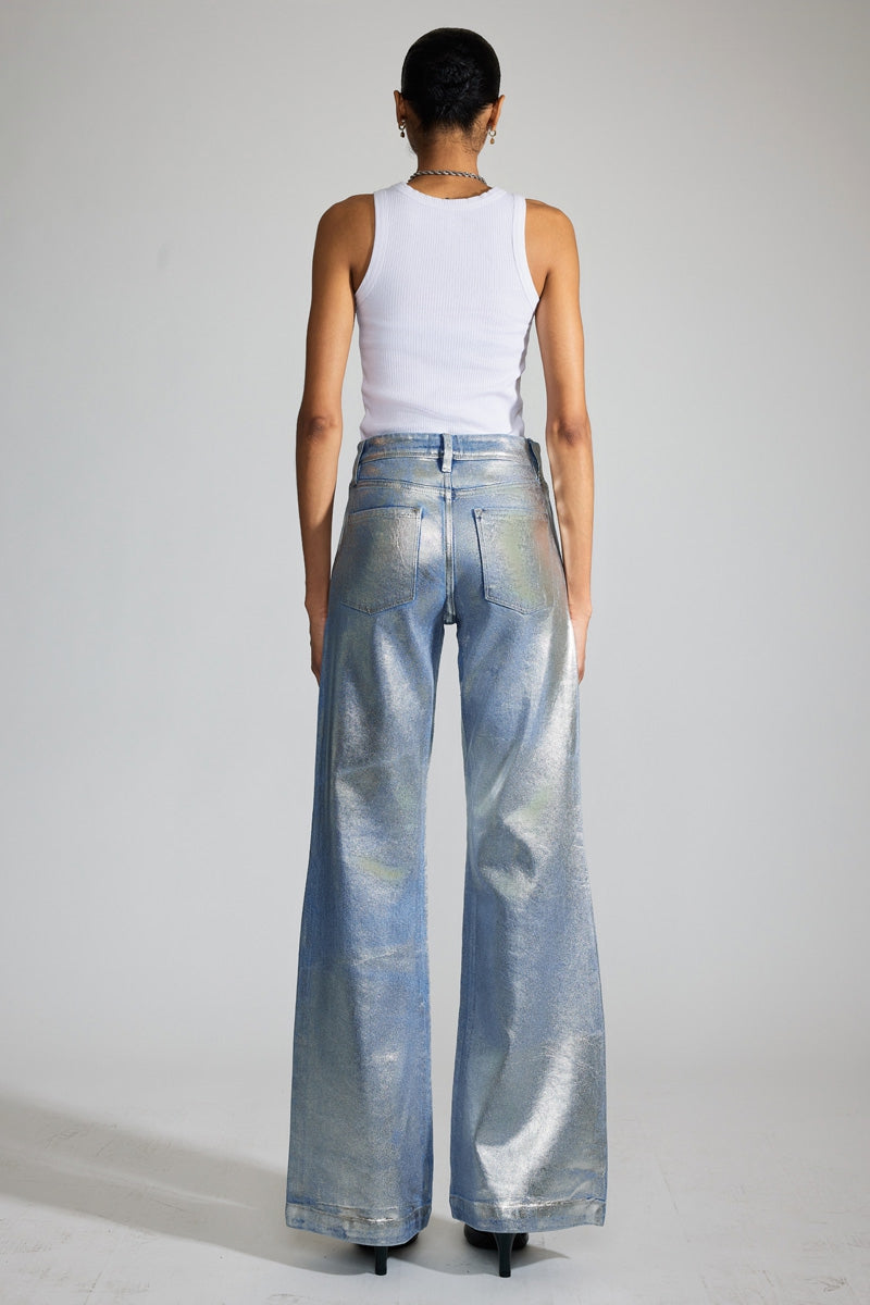 パンツ switch blade silver coating flare denim Luciana Premier High Rise Flare Jeans | Flattering Fit – Kancan USA