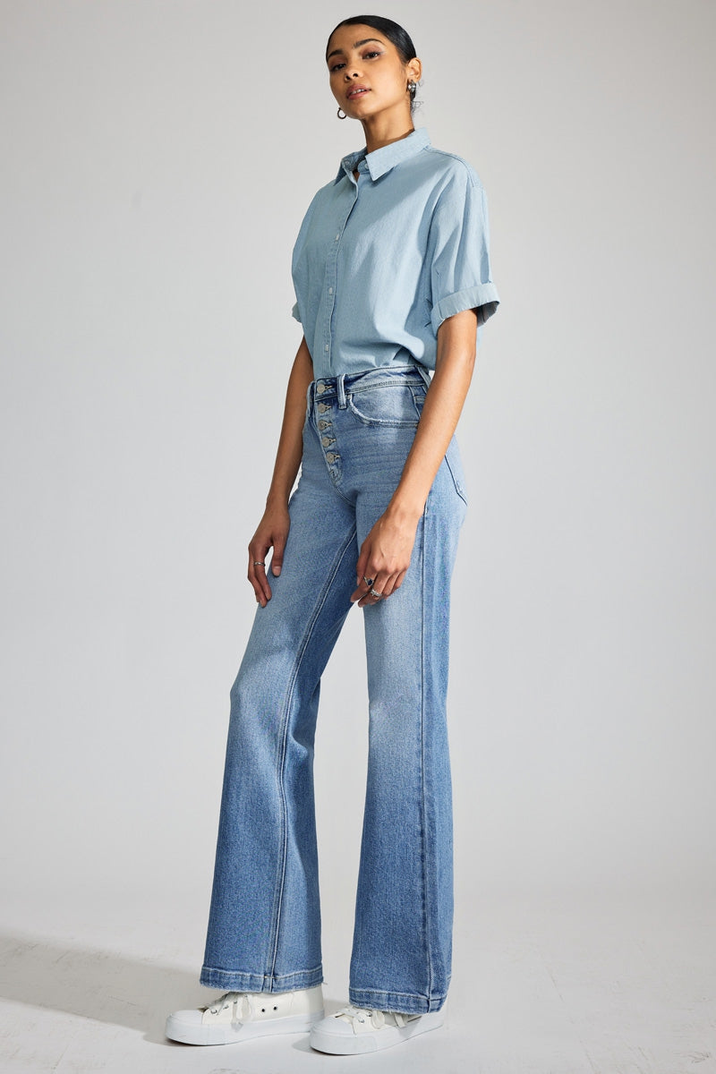 Aisha Premier High Rise Holly Flare Jeans - Official Kancan USA