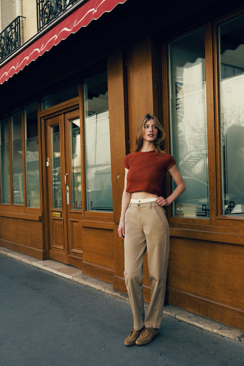 Francine Mid Rise Double Waistband Straight Pants - Official Kancan USA
