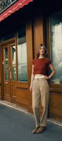 Francine Mid Rise Double Waistband Straight Pants - Official Kancan USA