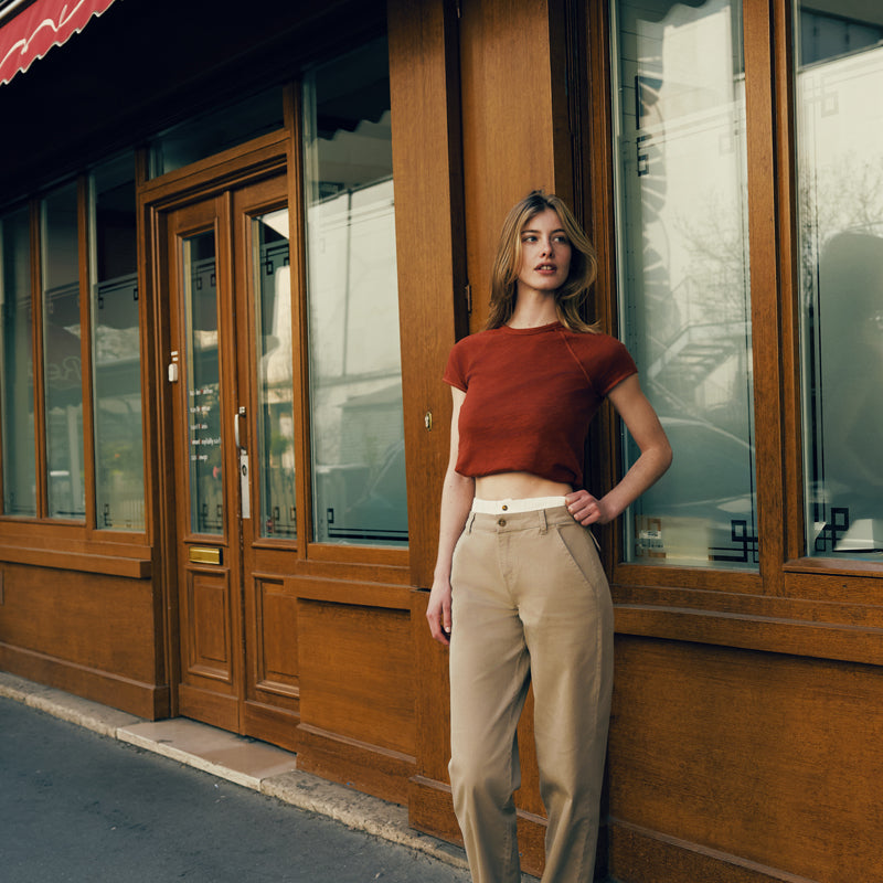 Francine Mid Rise Double Waistband Straight Pants - Official Kancan USA