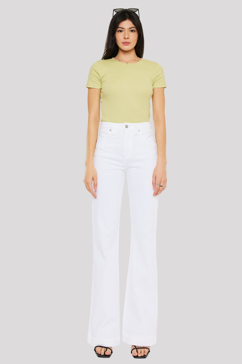 HOLIDAY　HIGH WAIST WIDE FLARE PANTS Sumayyah High Rise Flare Jean with Comfort Stretch – Kancan USA