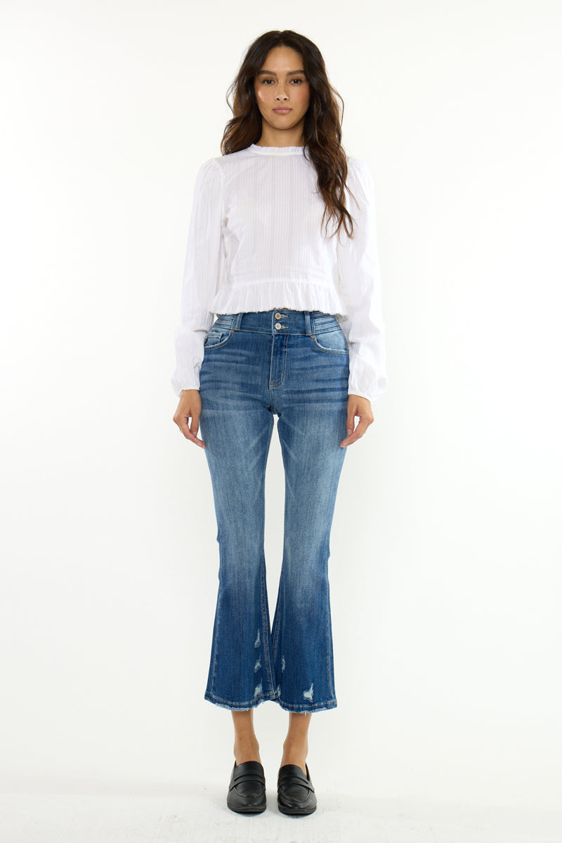 Hillary High Rise Crop Flare - Official Kancan USA