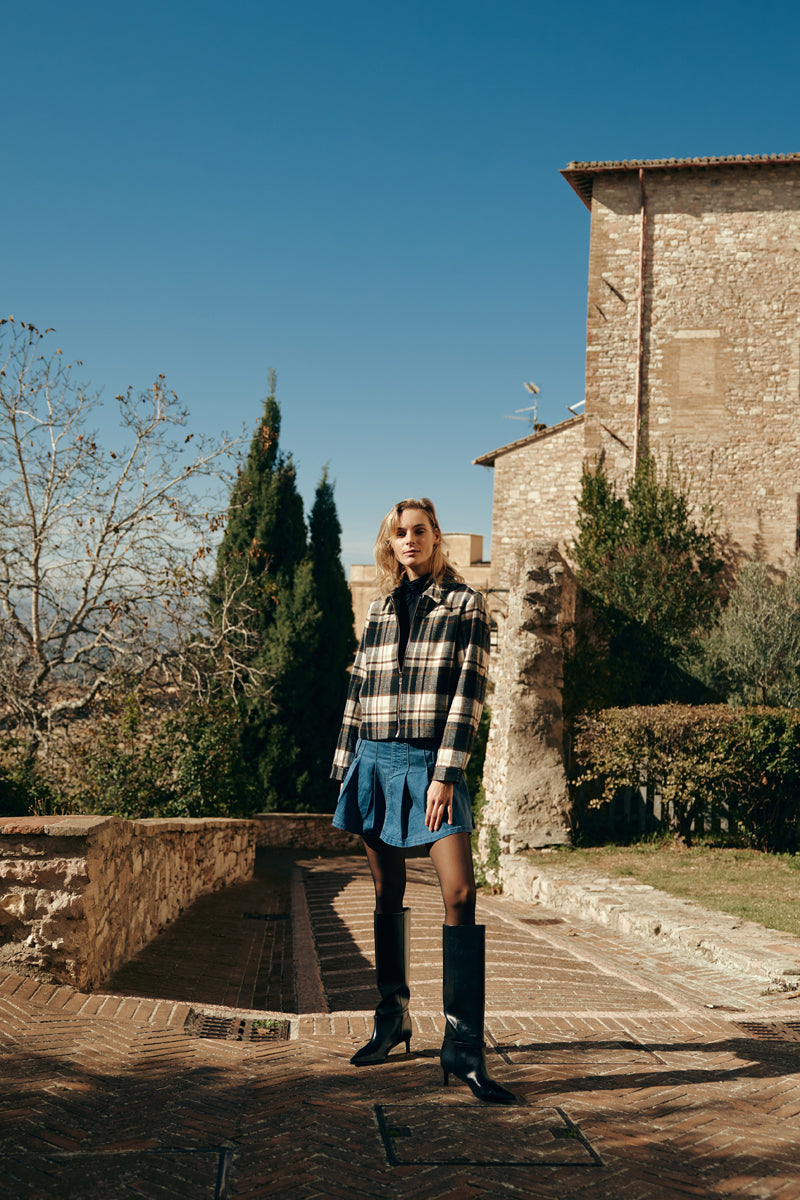 Sandy High Rise Pleated Mini Skort - Official Kancan USA