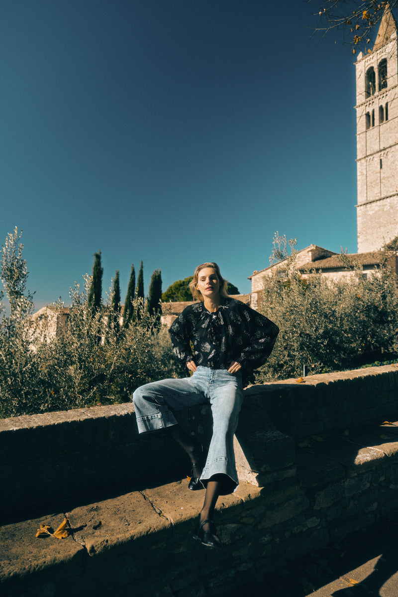 Nessa High Rise Crop Wide Leg Jeans