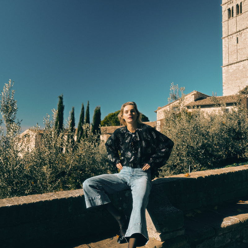 Nessa High Rise Crop Wide Leg Jeans