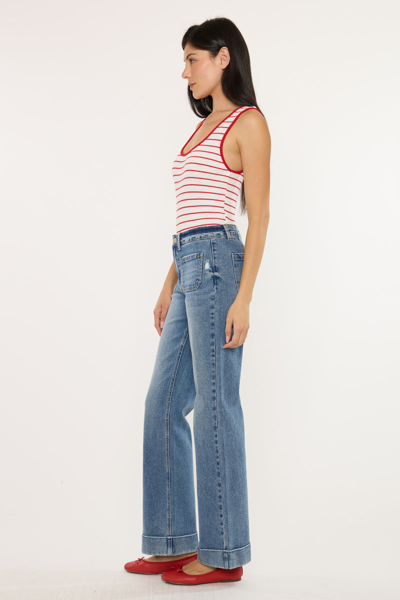 High Rise Flare Jeans - Official Kancan USA