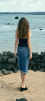 Indigo High Rise Midi Skirt - Official Kancan USA