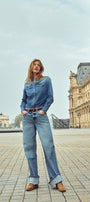 Kolbie High Rise Cuffed Wide Leg Jeans - Official Kancan USA