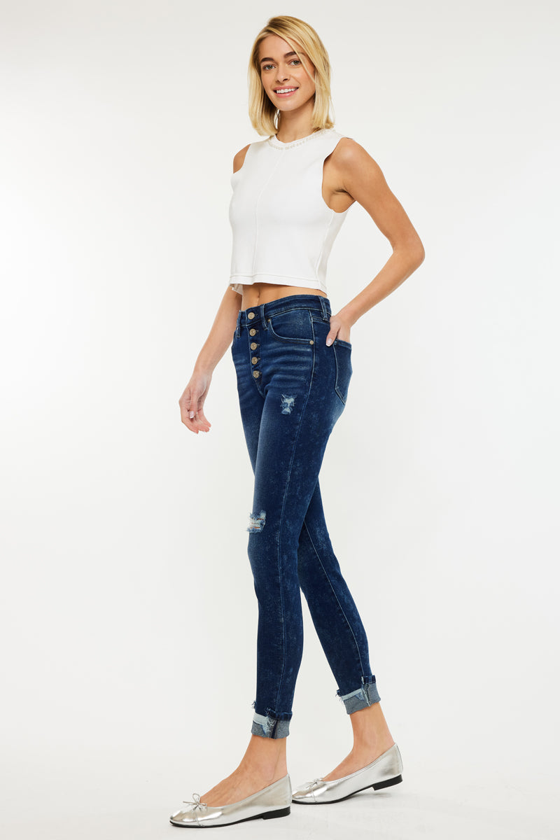 Canary High Rise Ankle Skinny - Official Kancan USA