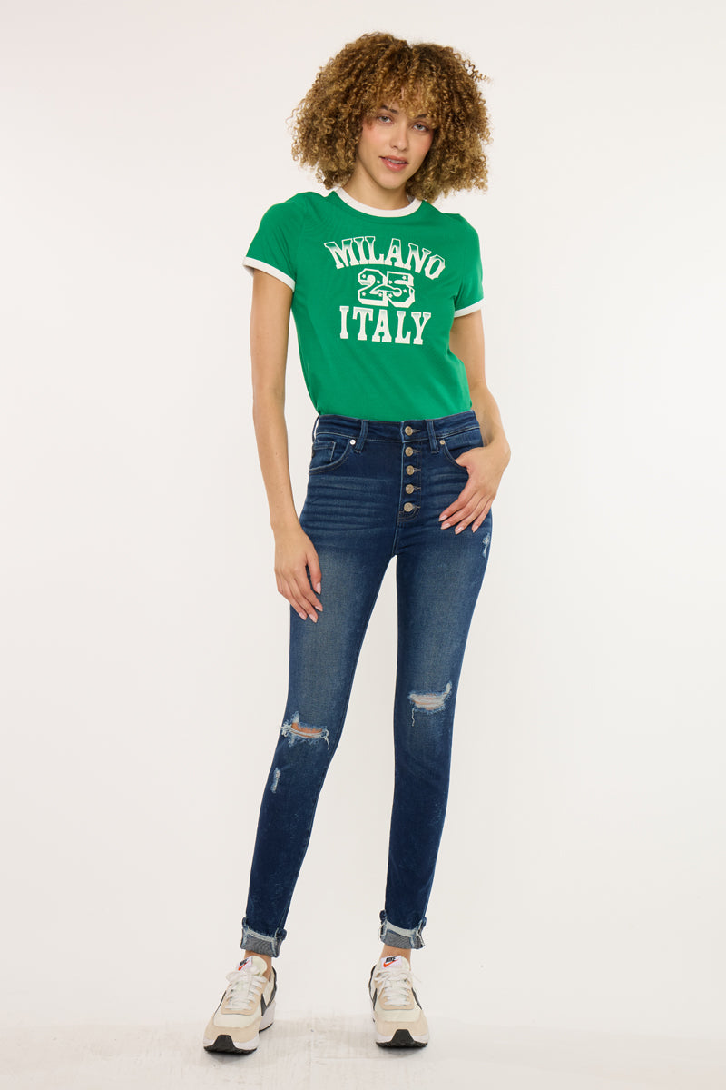 Canary High Rise Ankle Skinny - Official Kancan USA