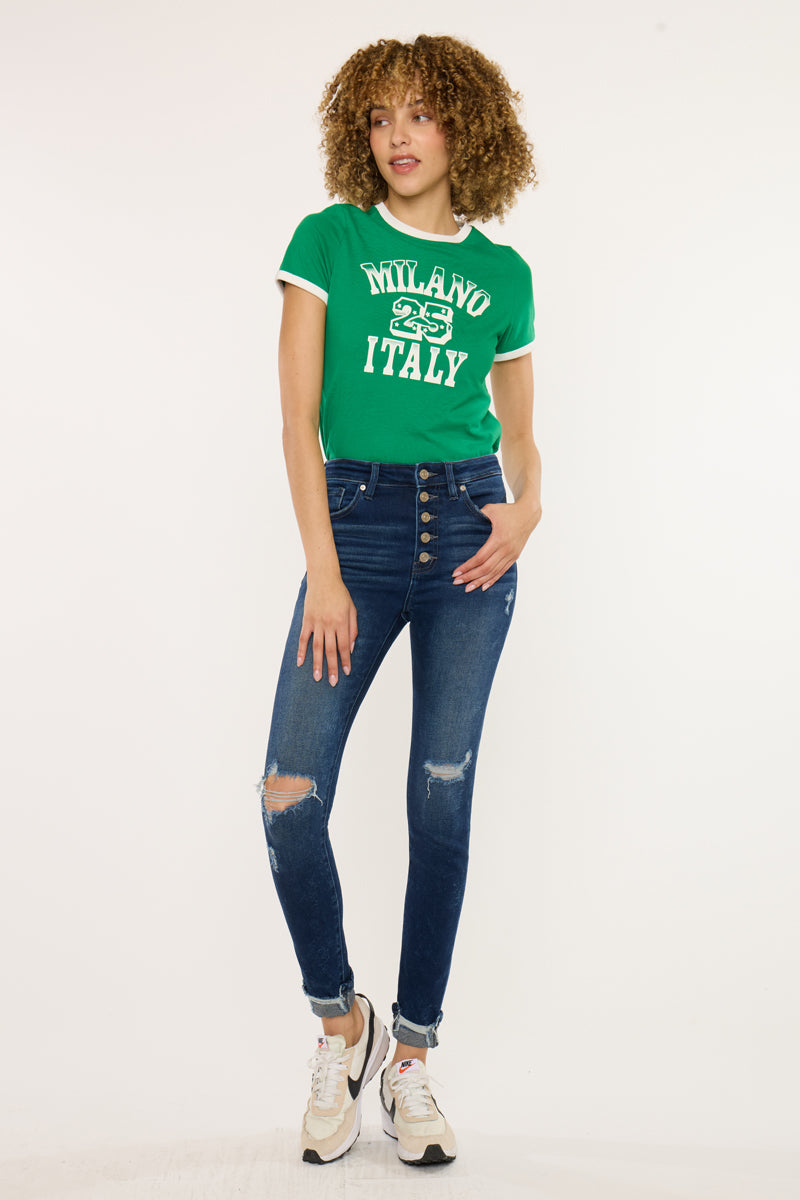Canary High Rise Ankle Skinny - Official Kancan USA
