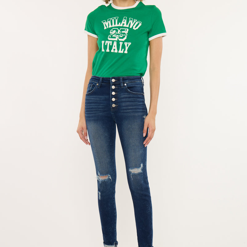 Canary High Rise Ankle Skinny - Official Kancan USA
