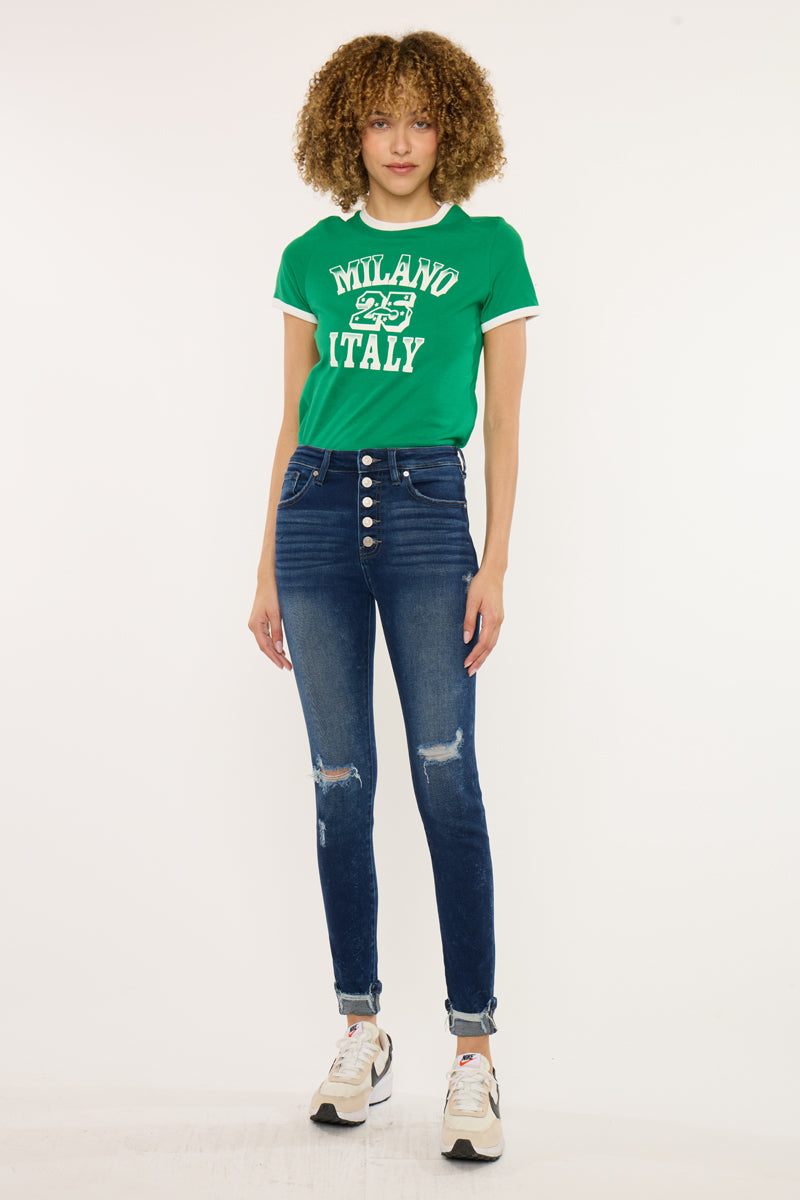 Canary High Rise Ankle Skinny - Official Kancan USA