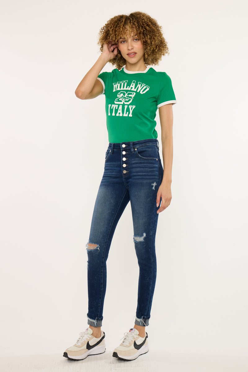 Canary High Rise Ankle Skinny - Official Kancan USA