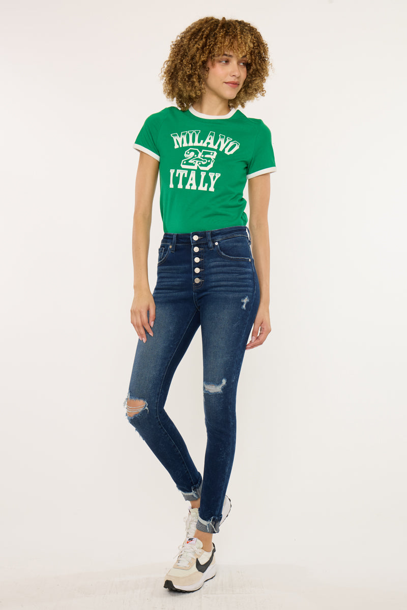 Canary High Rise Ankle Skinny - Official Kancan USA