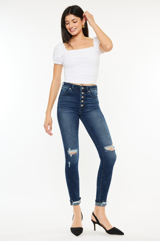 Canary High Rise Ankle Skinny - Official Kancan USA