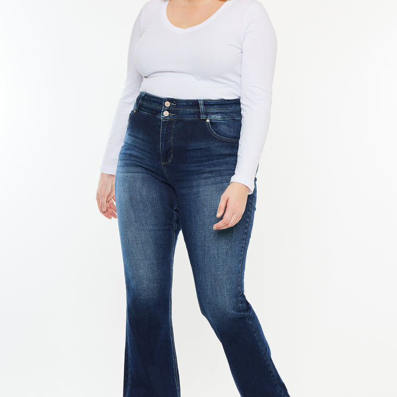 Samaria High Rise Skinny Bootcut Jeans (Plus Size) - Official Kancan USA