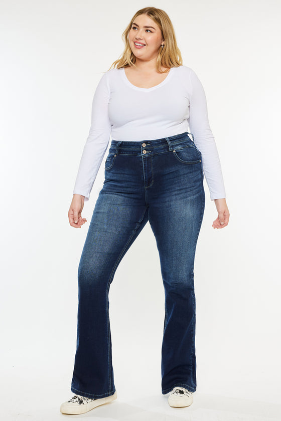 Samaria High Rise Skinny Bootcut Jeans (Plus Size) - Official Kancan USA