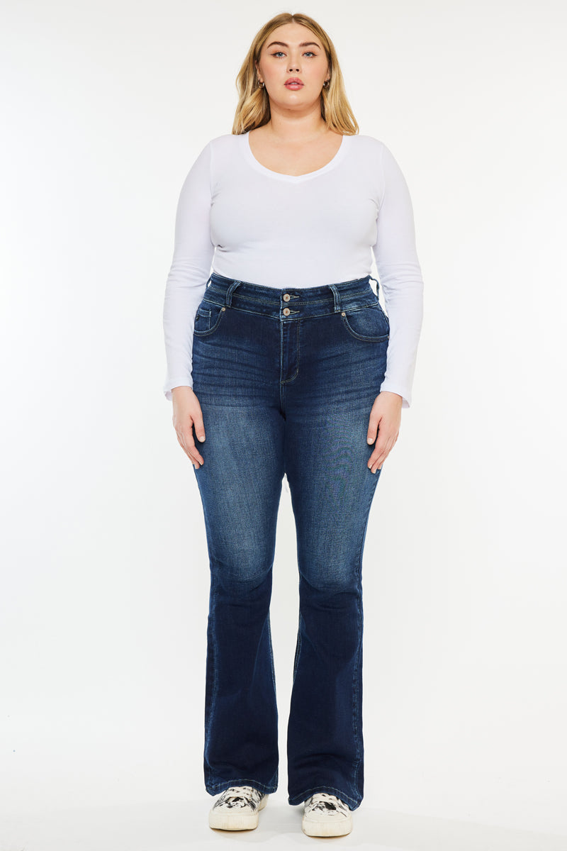 Samaria High Rise Skinny Bootcut Jeans (Plus Size) - Official Kancan USA