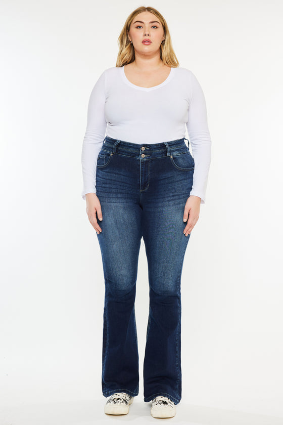 Samaria High Rise Skinny Bootcut Jeans (Plus Size) - Official Kancan USA