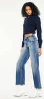 Angela Premier High Rise Slim Wide Leg Jeans - Official Kancan USA