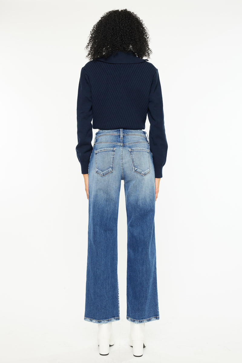 Angela Premier High Rise Slim Wide Leg Jeans - Official Kancan USA