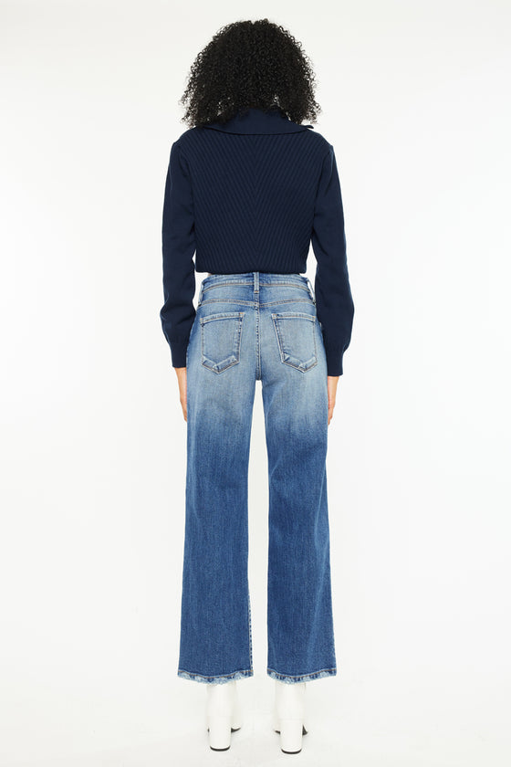 Angela Premier High Rise Slim Wide Leg Jeans - Official Kancan USA