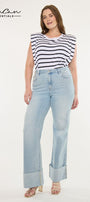 Franny Essentials High Rise Wide Flare Jeans (Plus) - Official Kancan USA
