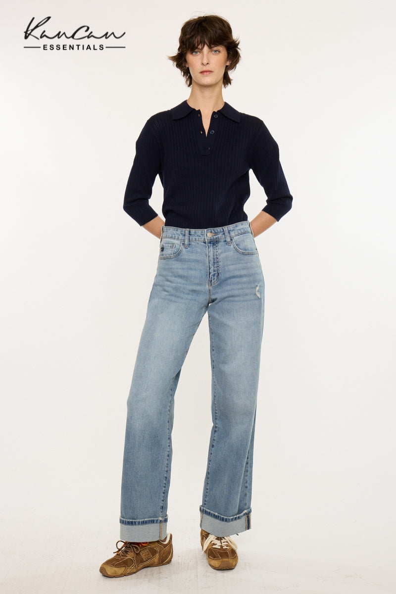 Bellen Essentials High Rise Wide Jeans - Official Kancan USA